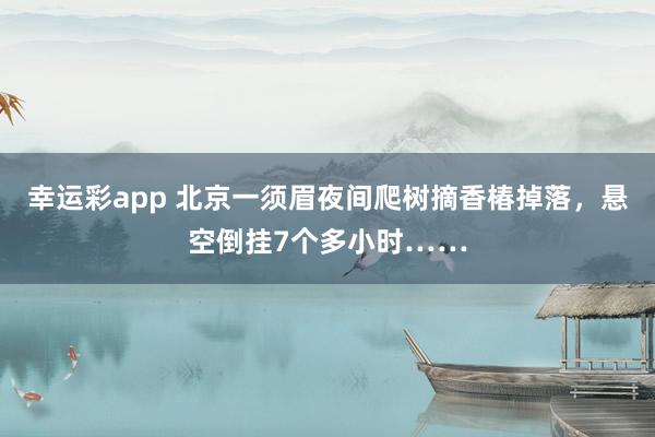 幸运彩app 北京一须眉夜间爬树摘香椿掉落，悬空倒挂7个多小时……