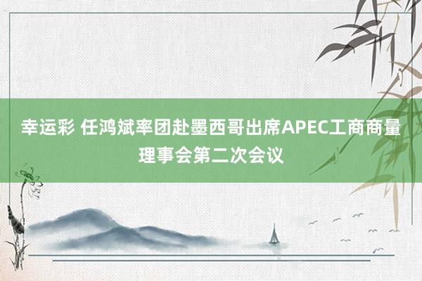幸运彩 任鸿斌率团赴墨西哥出席APEC工商商量理事会第二次会议