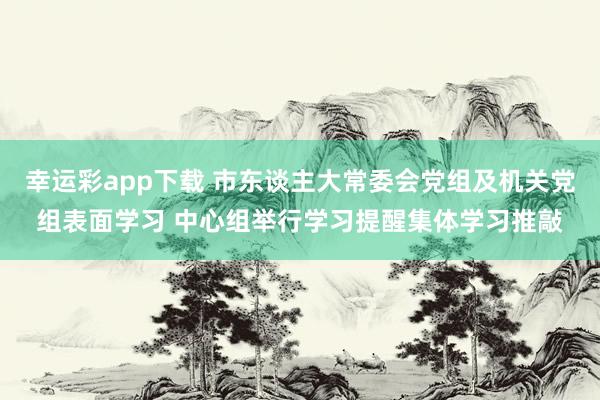 幸运彩app下载 市东谈主大常委会党组及机关党组表面学习 中心组举行学习提醒集体学习推敲