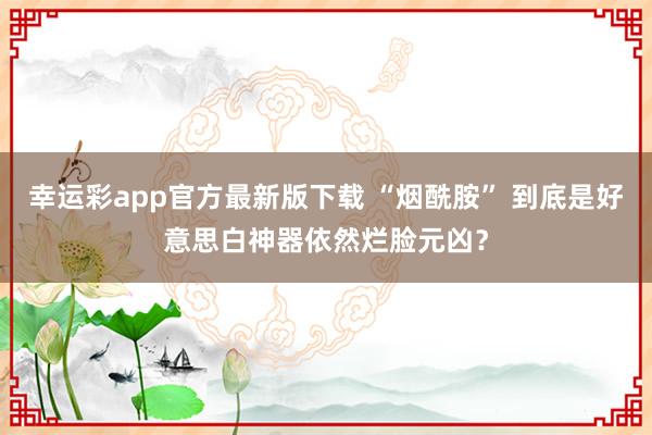 幸运彩app官方最新版下载 “烟酰胺” 到底是好意思白神器依然烂脸元凶？